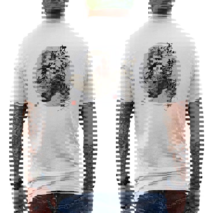 大蛇 美女 巳年 蛇神 イラスト バックプリント メンズTシャツ バックプリント