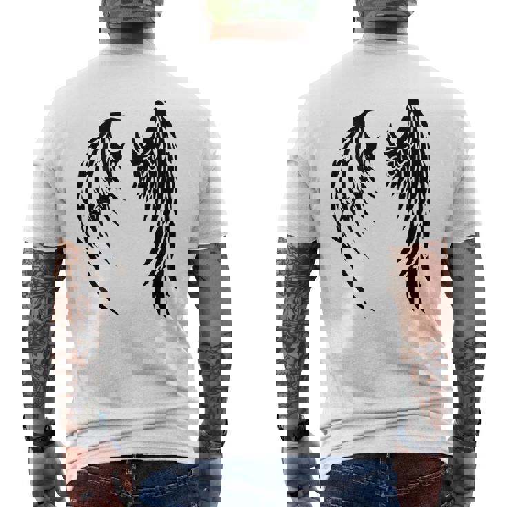 天使 悪魔 翼 神話 信仰 メンズTシャツ バックプリント
