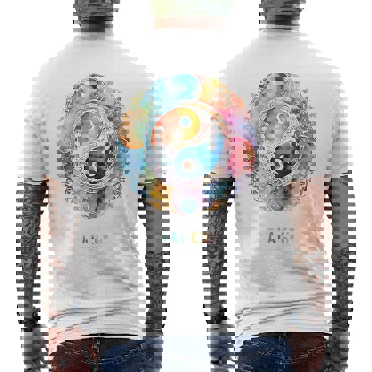 太極拳パステル メンズTシャツ バックプリント
