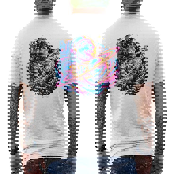 宇宙飛行士 惑星 科学 メンズ 宇宙 アート 宇宙飛行士 長袖tシャツ メンズTシャツ バックプリント