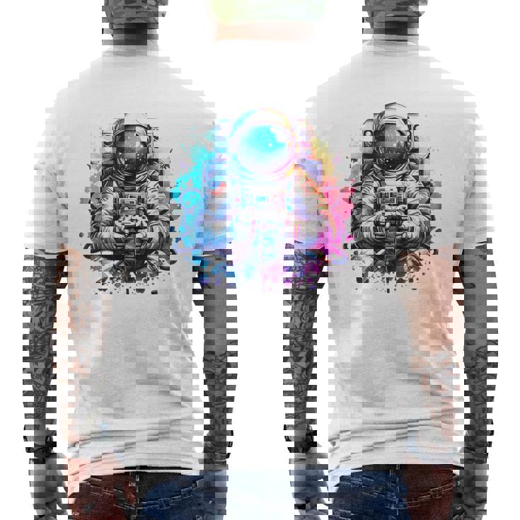 宇宙飛行士宇宙ギフト 科学ギフト 面白い宇宙ゲーマー メンズTシャツ バックプリント