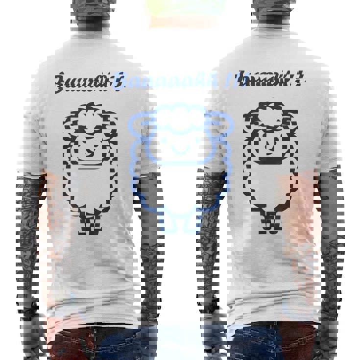 小さな羊 かわいいシンプルなミニマリストの動物 羊 メンズTシャツ バックプリント