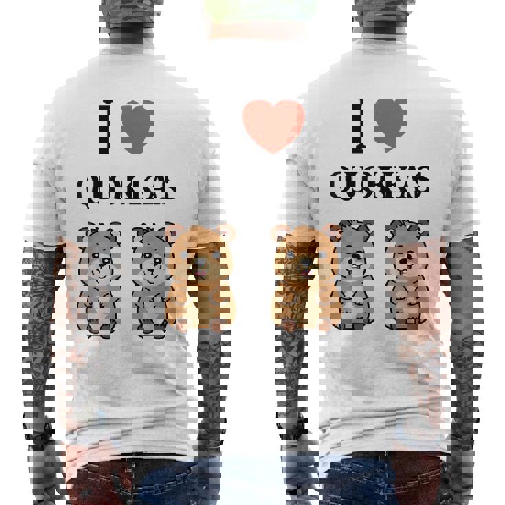 小さな赤ちゃんクオッカのユーモア動物は大好きです私はクオッカが大好きです メンズTシャツ バックプリント