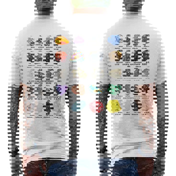 岩石・鉱物の種類 宝石学・地質学 教育 メンズTシャツ バックプリント