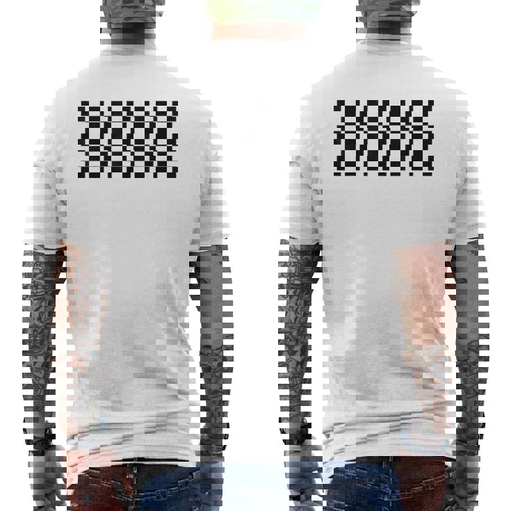 市松模様 チェッカーボード チェック カーレース フラッグパターン メンズTシャツ バックプリント