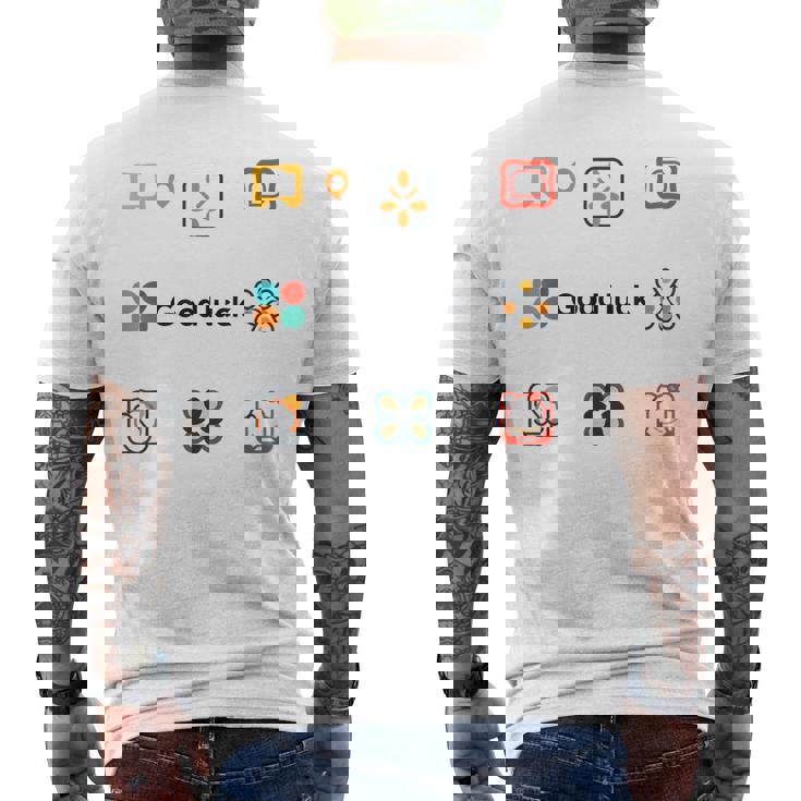 幸運を Good Luck！ロゴ アイコン 3 メンズTシャツ バックプリント