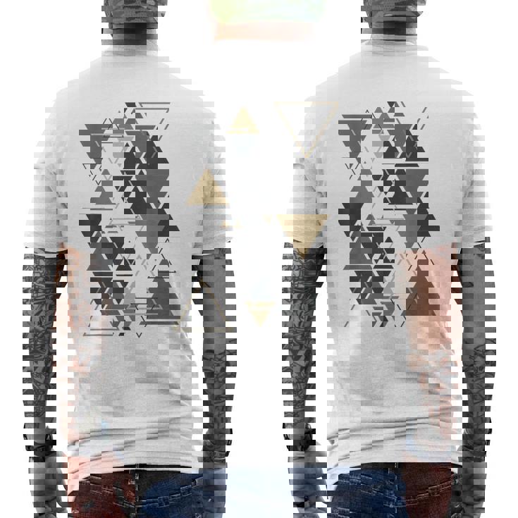 幾何学図形 抽象 モダンアート ヴィンテージ 三角形 メンズTシャツ バックプリント