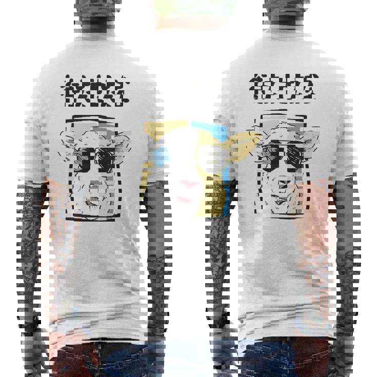 待たせたな羊サングラスクールおもしろおしゃれネタジョーク メンズTシャツ バックプリント