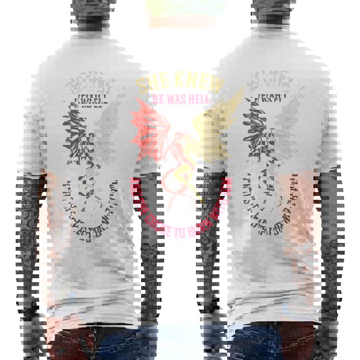 悪魔と天使のパートナー カップルコスチューム バレンタインデー バックプリント メンズTシャツ バックプリント