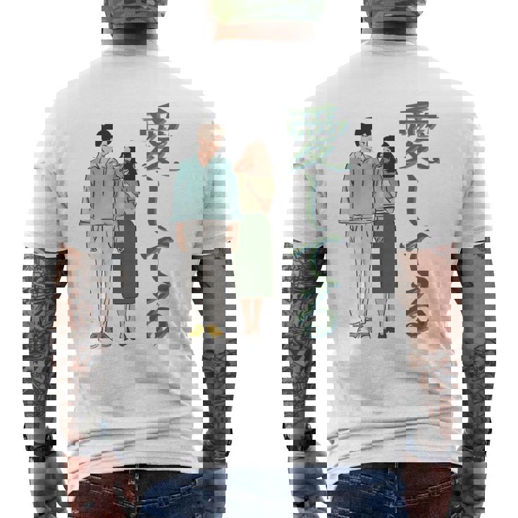 愛してるという意味のかわいい日本のカップルのデザイン 長袖tシャツ メンズTシャツ バックプリント