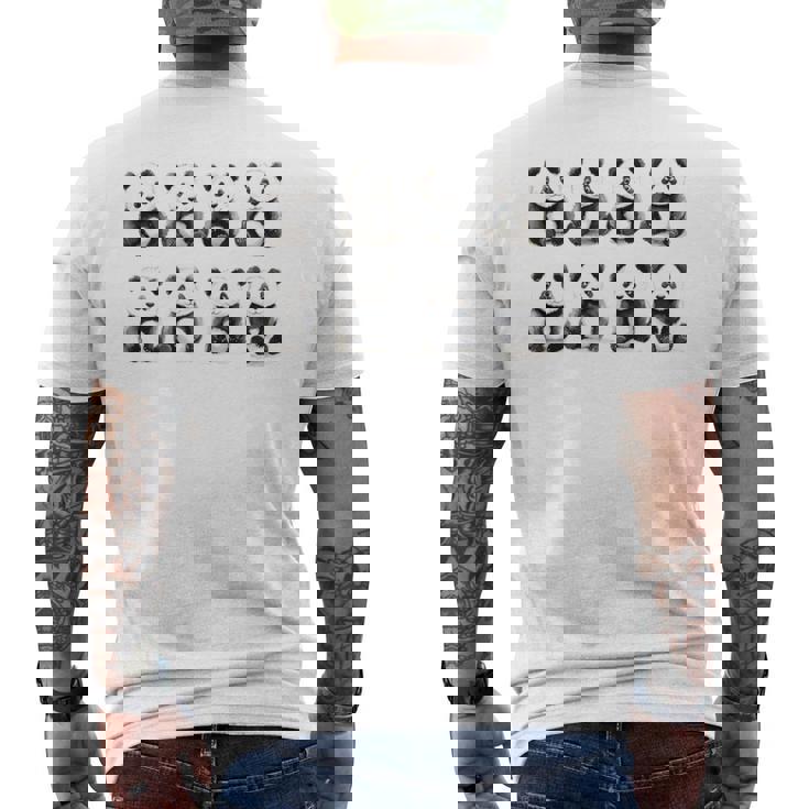 愛らしいパンダ柄かわいい動物デザイン 長袖tシャツ メンズTシャツ バックプリント