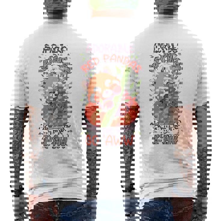 愛らしいレッサーパンダが世界を「Aww」にします。 メンズTシャツ バックプリント