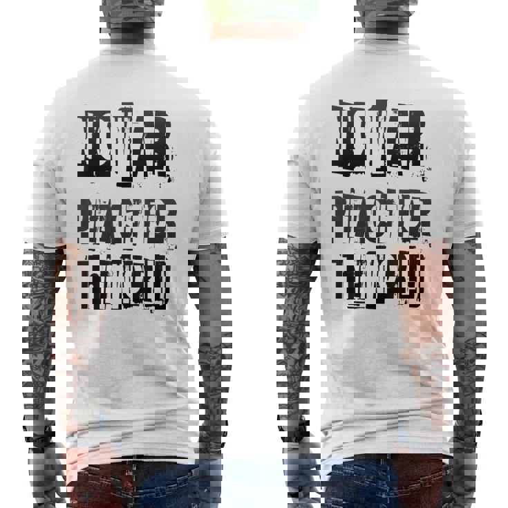 戦争禁止、平和、反戦、戦争禁止 メンズTシャツ バックプリント