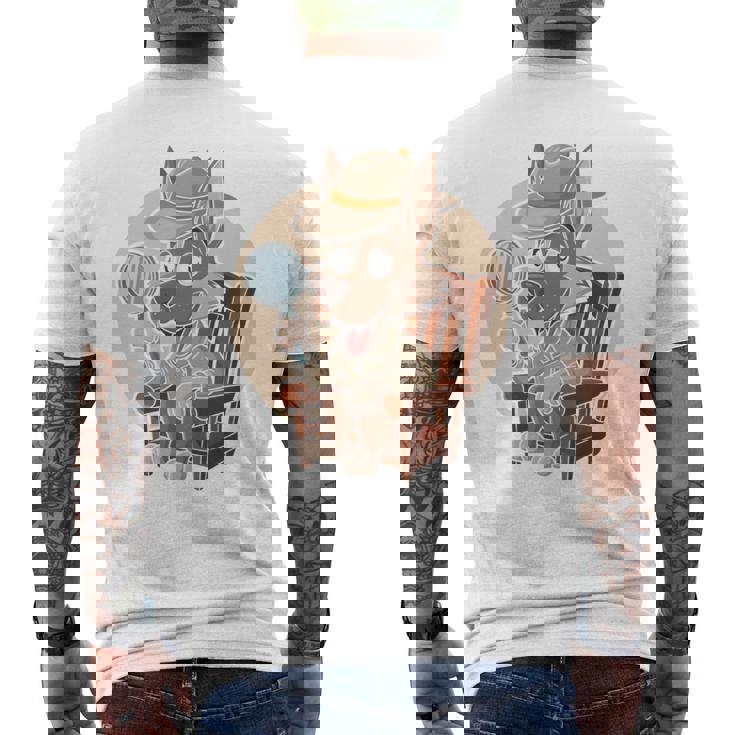 探偵犬 メンズTシャツ バックプリント