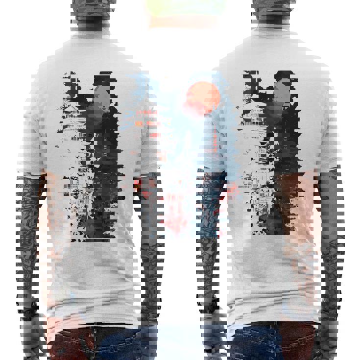 日本の忍者バックプリント。 メンズTシャツ バックプリント