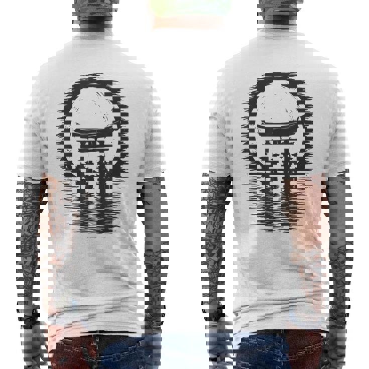 日本の鳥居アート メンズTシャツ バックプリント