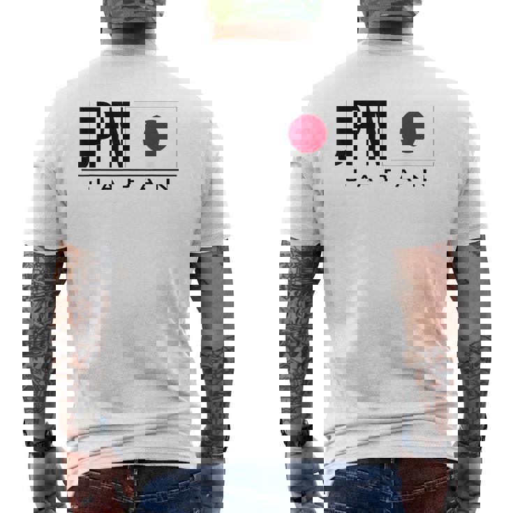 日本国旗 日本の国コード Jpnports Games アスリート メンズTシャツ バックプリント