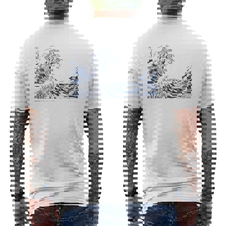 有名ヴィンテージアート グレートウェーブ 葛飾北斎 おしゃれ メンズTシャツ バックプリント