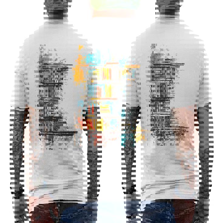 本 抽象的 グラフィック デッサン イラスト 絵画 本 メンズTシャツ バックプリント