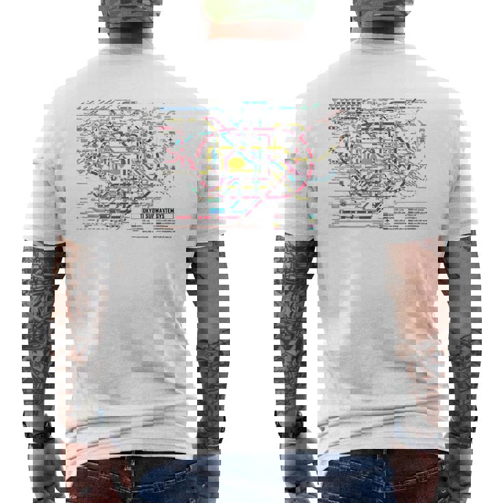 東京地下鉄地図 地図 東京地下鉄 メンズTシャツ バックプリント