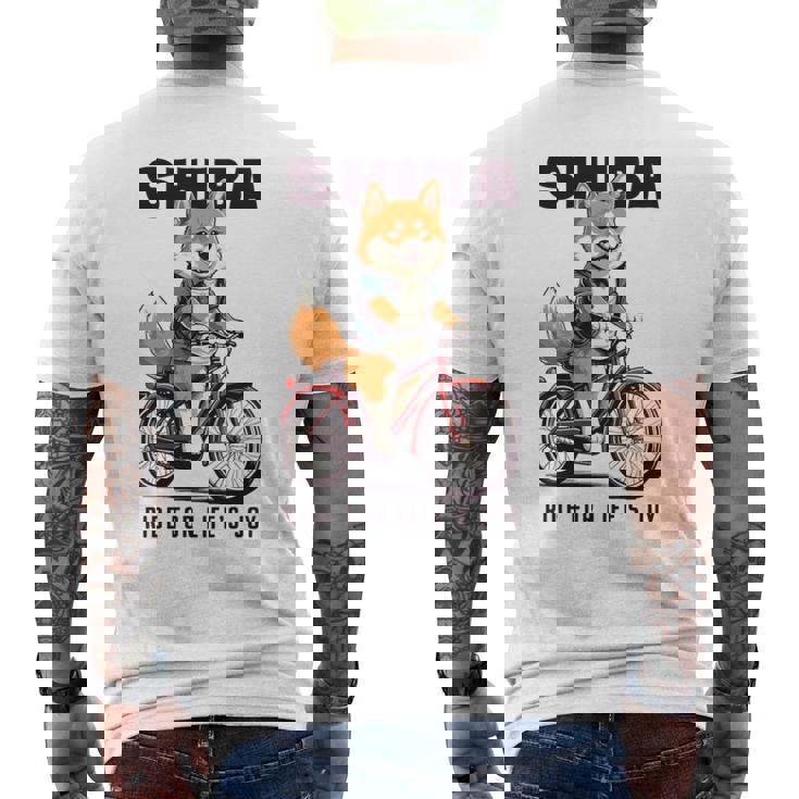 柴犬 いぬ イラスト 柴犬好き 犬好き 自転車 かわいい おもしろ レトロ Ride For Life's Joy 長袖tシャツ メンズTシャツ バックプリント