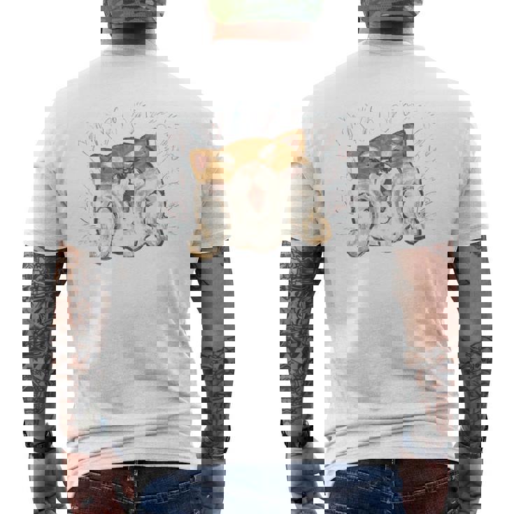 柴犬 かわいい いぬ 子犬 ペット おもしろ 動物 アート イラスト 長袖tシャツ メンズTシャツ バックプリント