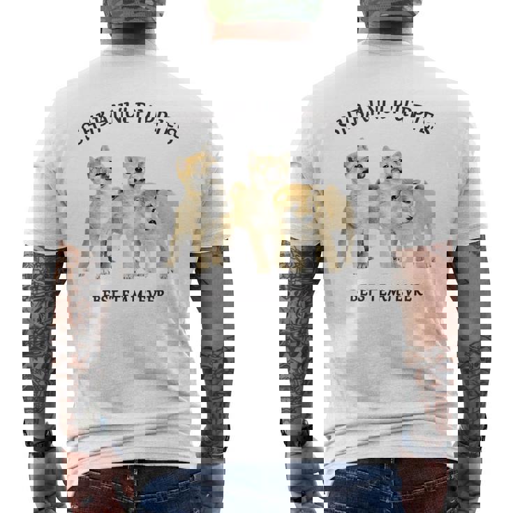 柴犬 しばいぬ 子柴 柴犬子犬 チーム いぬ プリント 写真 水彩 おしゃれ かわいい 犬飼い 犬好き メンズTシャツ バックプリント