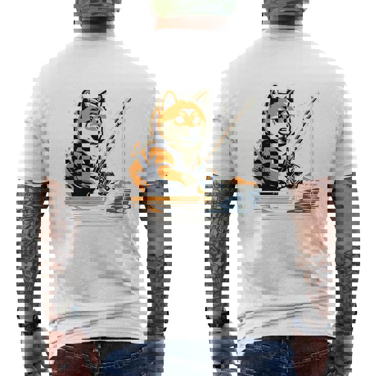 柴犬 犬 イヌ 面白いtシャツ 釣り 釣りバカ 釣り人 メンズ おもしろ 面白い 服 海釣り 川釣り 文字tシャツ 長袖tシャツ メンズTシャツ バックプリント
