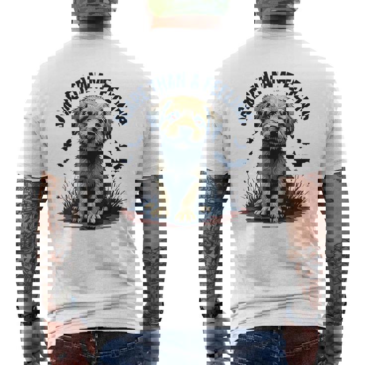 気持ちより怖い愛らしい子犬 メンズTシャツ バックプリント