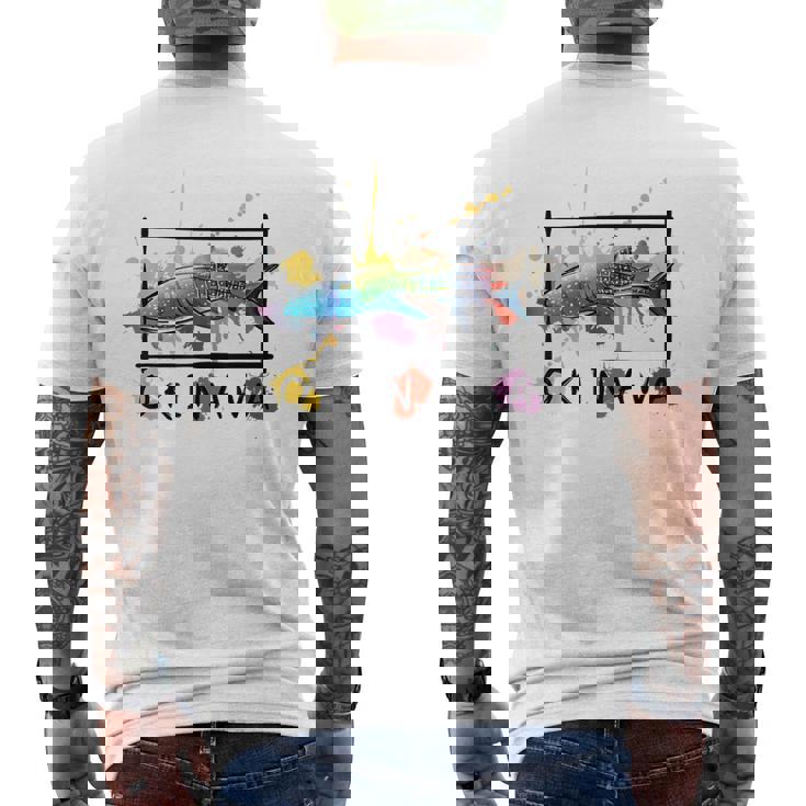 沖縄 ホエールシャークペイント スプラッター かわいい沖縄お土産 メンズTシャツ バックプリント