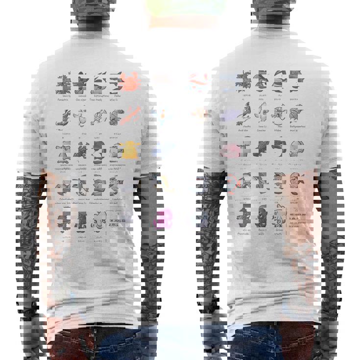 深海魚図鑑2 メンズTシャツ バックプリント