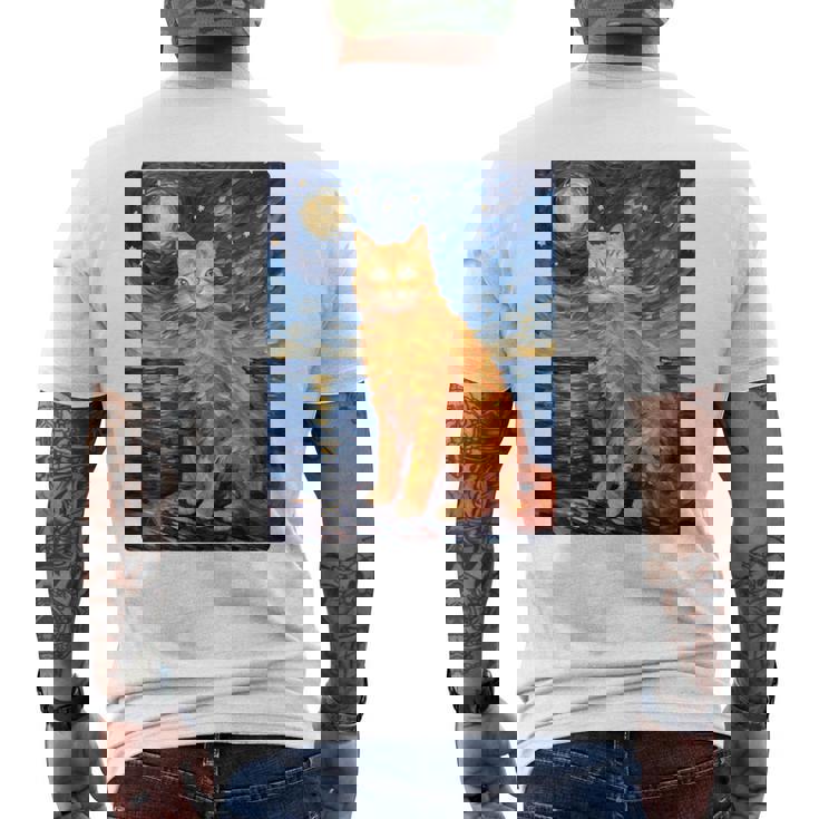 猫のポートレートオイル印刷甘い子猫 長袖tシャツ メンズTシャツ バックプリント