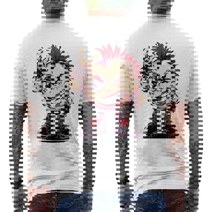 生意気なパンクロックロッカー イロとブーツ付き 面白いパンク 長袖tシャツ メンズTシャツ バックプリント