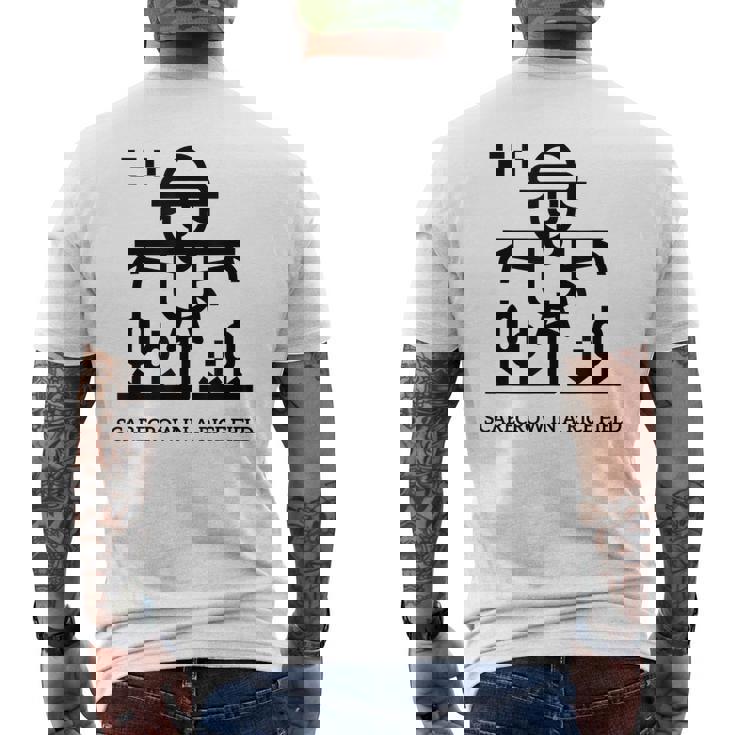 田んぼのかかし メンズTシャツ バックプリント