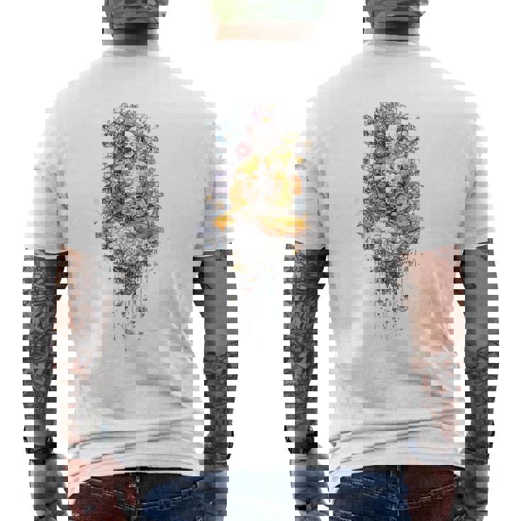 瞑想 仏 スピリチュアル ヨガ 禅 仏教 デザイン メンズTシャツ バックプリント