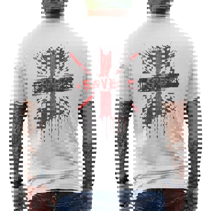 神は貧しい王のcor冠式パンクグラフィティユニオンジャックを救う メンズTシャツ バックプリント