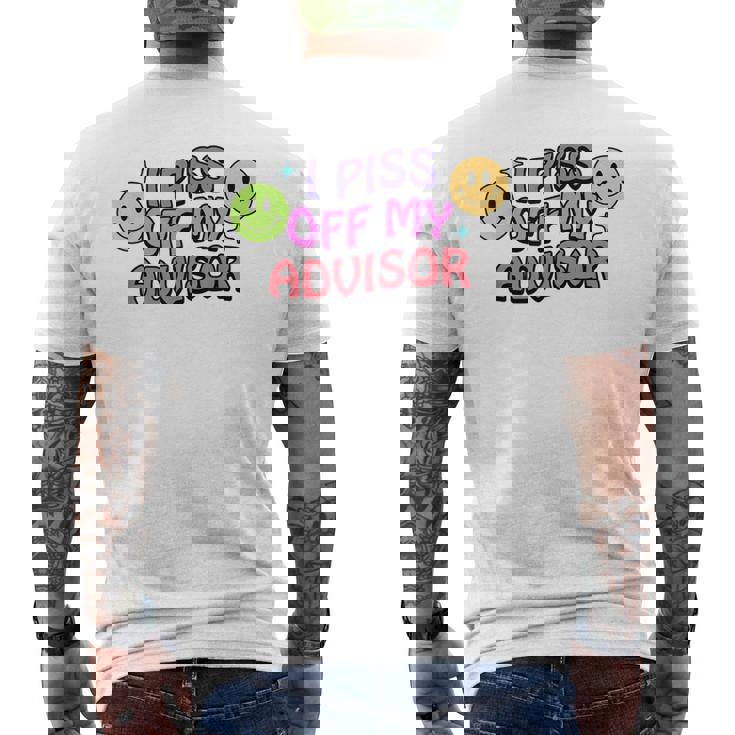 私はアドバイザーを怒らせます メンズTシャツ バックプリント