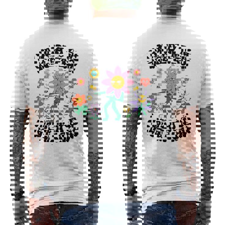 私は大柄な人間じゃないよ椅子で殴るぞおかしい 長袖tシャツ メンズTシャツ バックプリント