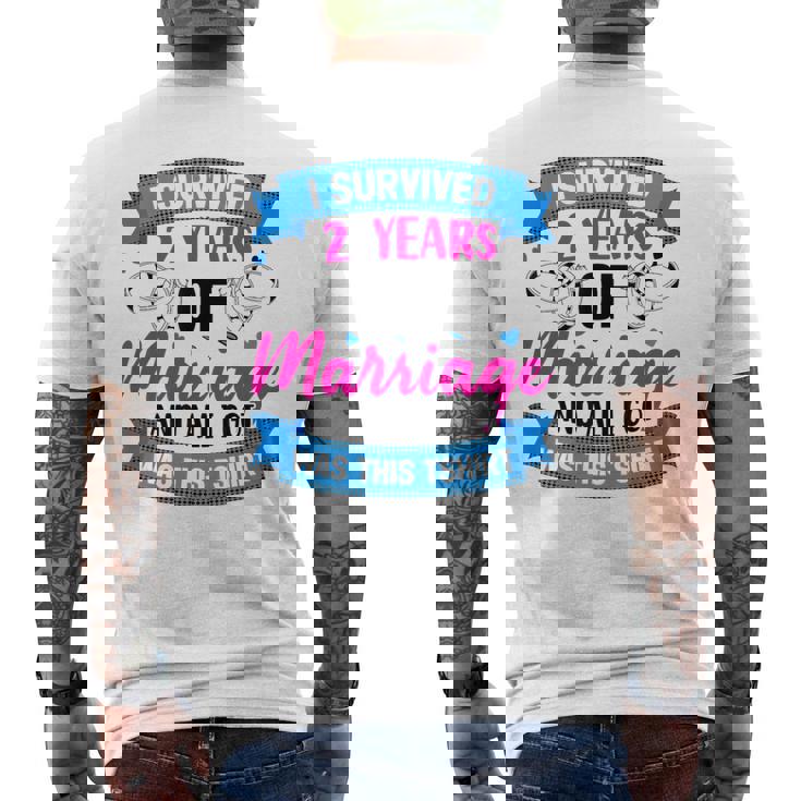 結婚2年 結婚2周年 メンズTシャツ バックプリント