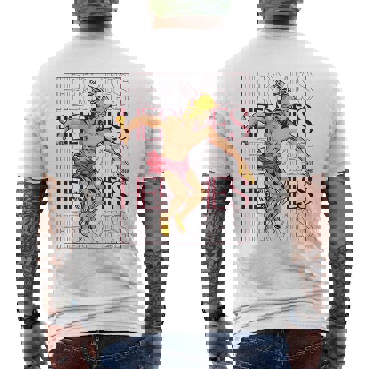 翼を持つ空飛ぶメッセンジャー エルメス メンズTシャツ バックプリント