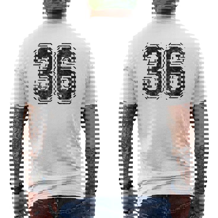 背中に36番。 メンズTシャツ バックプリント