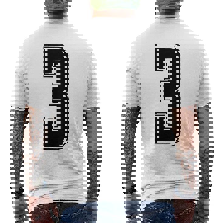 背番号 3 チーム短大スポーツ背番号付きユニフォーム メンズTシャツ バックプリント