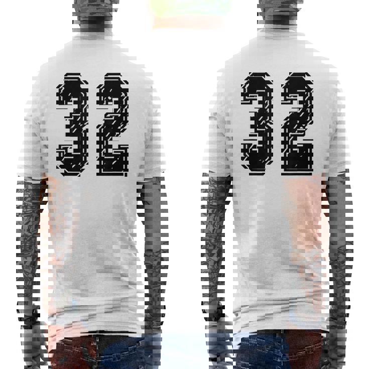 背番号 32 チーム短大スポーツ背番号付きユニフォーム メンズTシャツ バックプリント