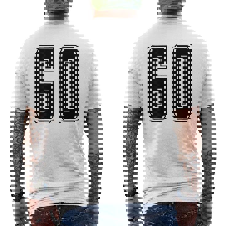 背番号 60 チーム短大スポーツ背番号付きユニフォーム メンズTシャツ バックプリント