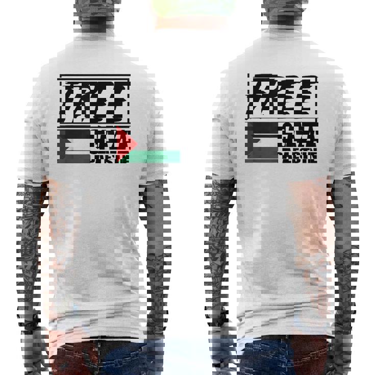 自由ガザ パレスチナ パレスチナ 国旗 自由パレスチナ ガザ メンズTシャツ バックプリント