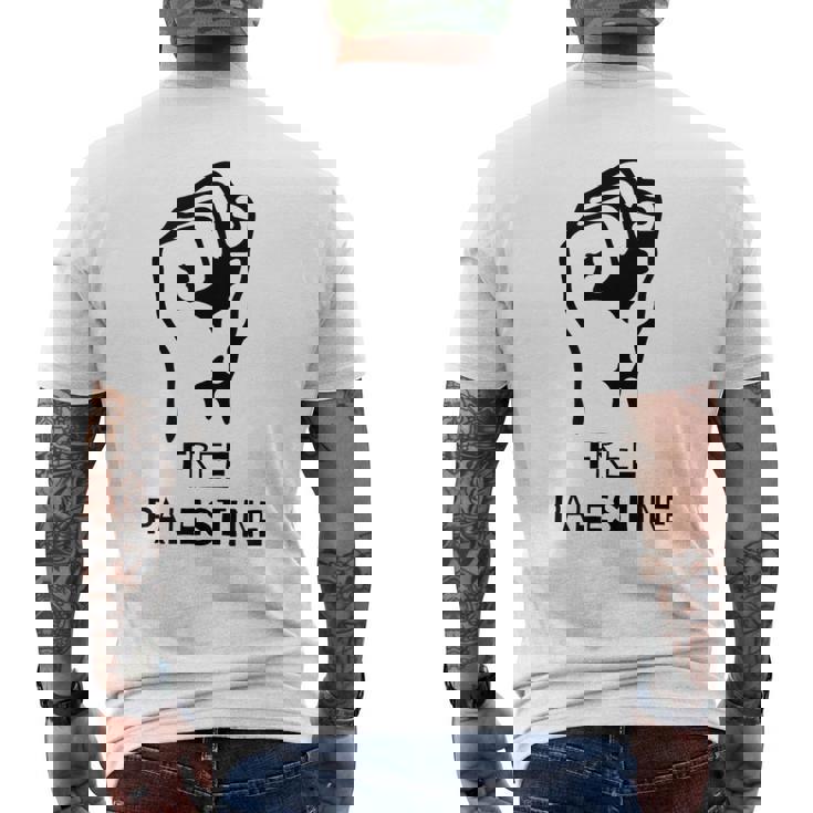 自由パレスチナ・ガザ反戦平和反占領 メンズTシャツ バックプリント