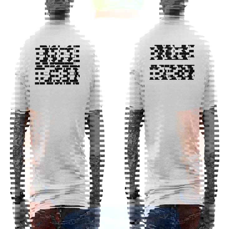 英語教師 かわいい教師の学校服 メンズTシャツ バックプリント