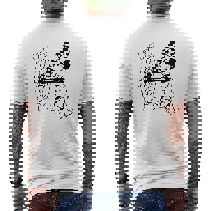 蒸気船ウィリー・ミッキー メンズTシャツ バックプリント