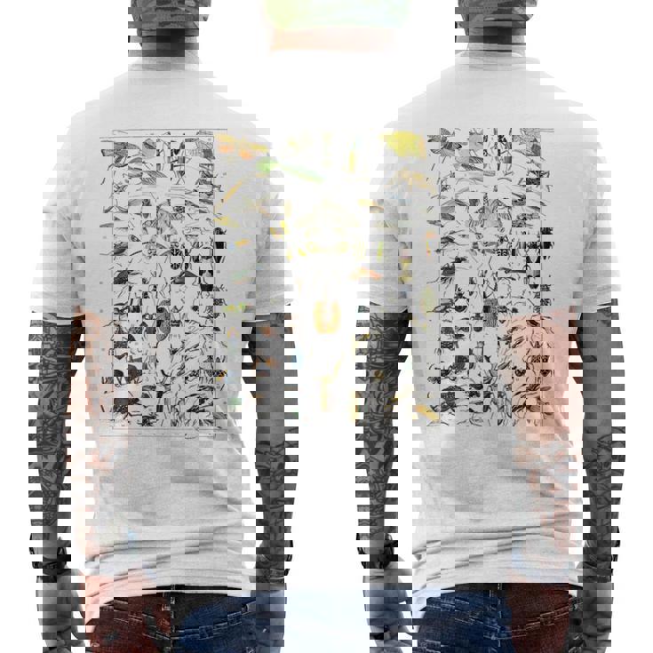 虫 昆虫 虫虫型 昆虫学プリント 虫プリント メンズTシャツ バックプリント