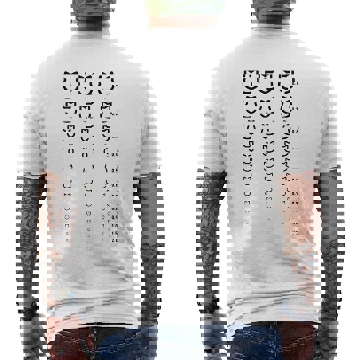 視力検査 猫 ネコの飼い主 ねこの飼い主 おもしろ 愛猫家 猫の飼い主 ネコ好き ネコ 猫好き ネコ好き メンズTシャツ バックプリント